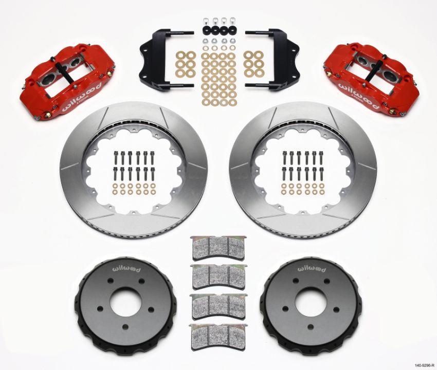 Wilwood 140-9296-R Narrow Superlite 6R Front Hat Kit 14.00in Red 2004-2006 Pontiac GTO