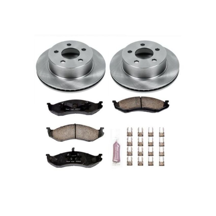 PowerStop KOE2152 OE Stock Replacement Low-Dust Ceramic Brake Pad and Rotor Kit
