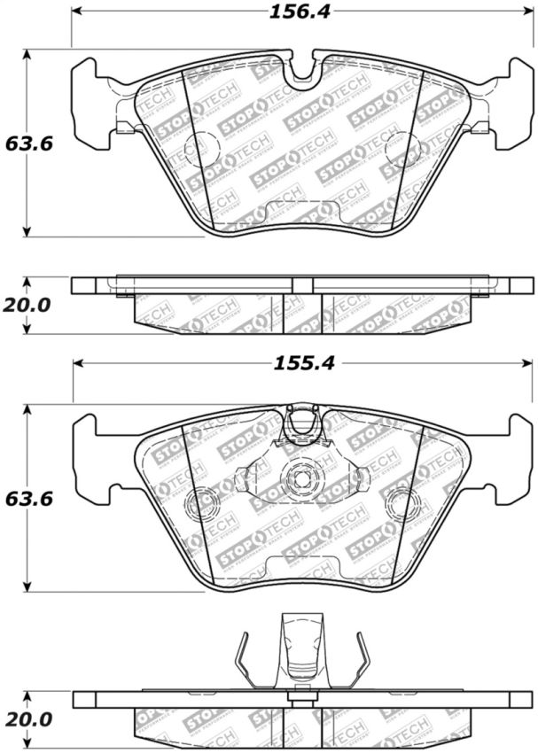 Stoptech 305.09460 Street Select Brake Pads w/Hardware - Front
