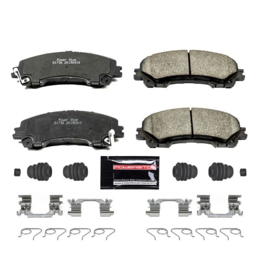 PowerStop Z23-1736 PowerStop - Z23 Daily Driver Carbon-Fiber Ceramic Brake Pads with Hardware Kit