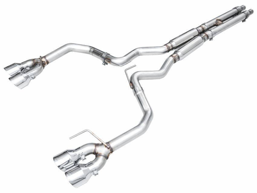 AWE Tuning 3020-42375 AWE 2024 Ford Mustang Dark Horse S650 RWD Track Edition Catback Exhaust w/ Quad Chrome Silver Tips