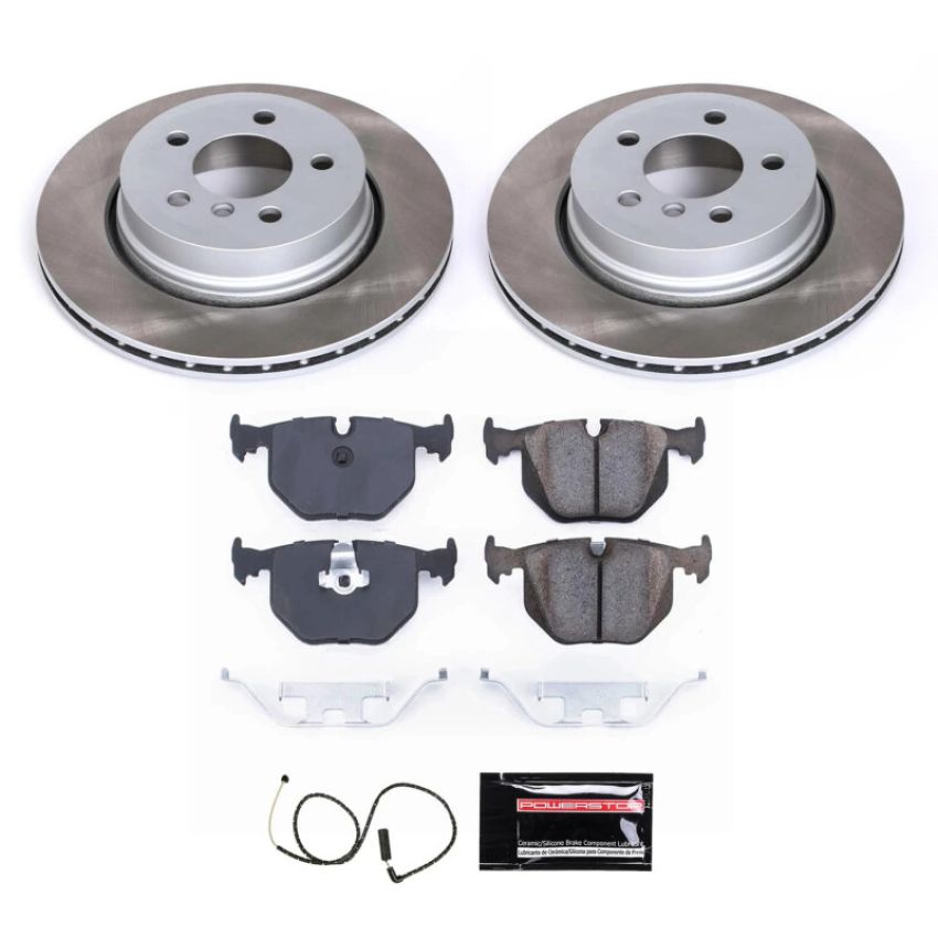 PowerStop SC5738 Semi-Coated Rotor and Low-Dust Ceramic Brake Pad Kit