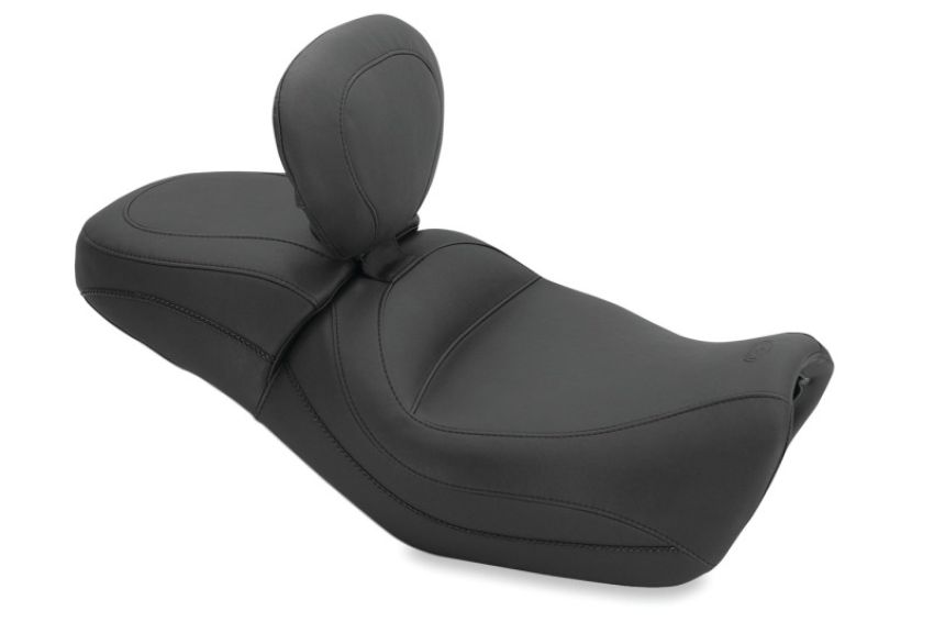 Mustang Motorcycle 79786 Mustang 15-21 Harley Street Standard Touring 1PC Seat w/Driver Backrest - Black