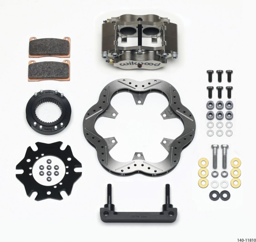 Wilwood 140-11810 Billet Narrow Dynalite Radial Mount Rear Inboard Midget Kit 10.50in SuperAlloy Vented Rotor