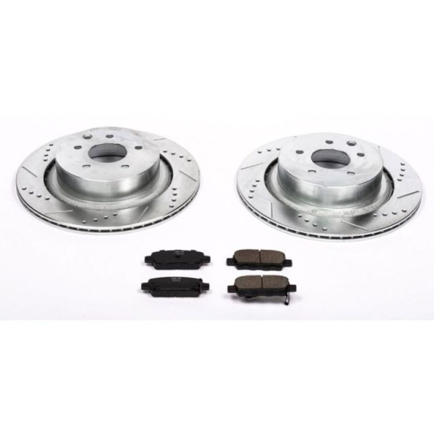 PowerStop K2986 Z23 Daily Driver Carbon-Fiber Ceramic Brake Pad and Drilled & Slotted Rotor Kit