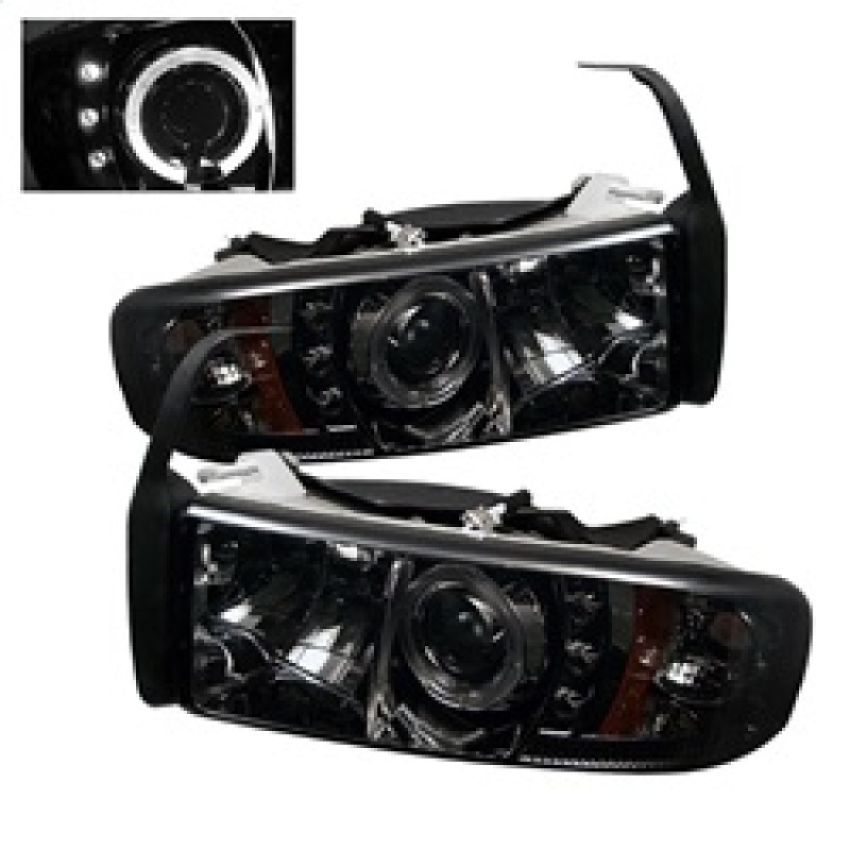 SPYDER 5010100 Projector Headlights - LED Halo - Smoke