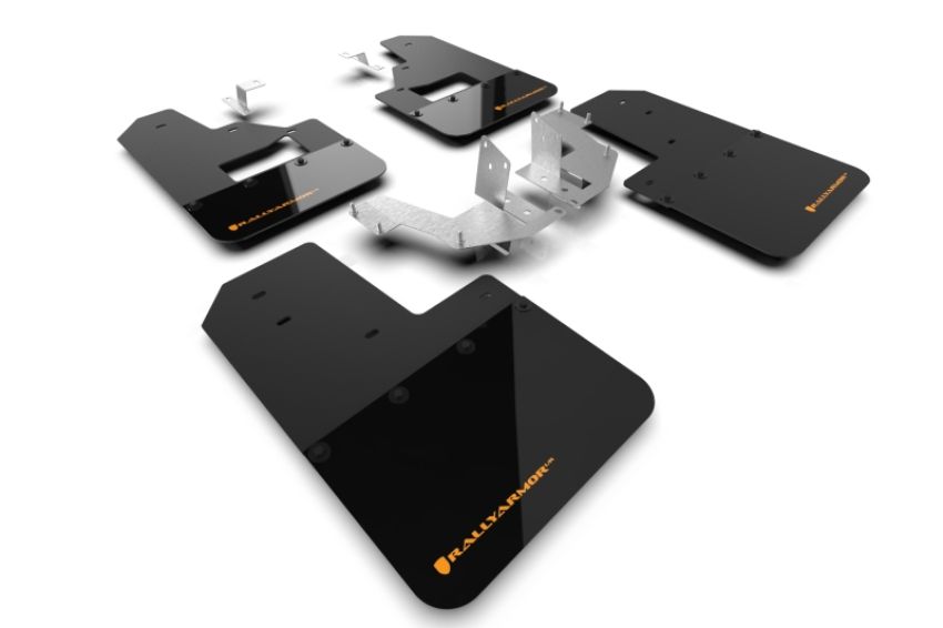 Rally Armor MF85-RB-PL-COR Black Mud Flap/Cy Orange Logo
