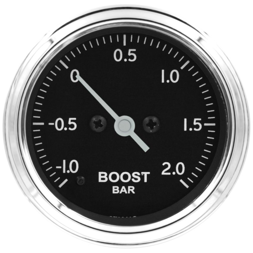 AutoMeter ST3311C Stack 52mm -1 to +2 Bar (Incl T-Fitting) Pro Stepper Motor Boost Pressure Gauge - Classic