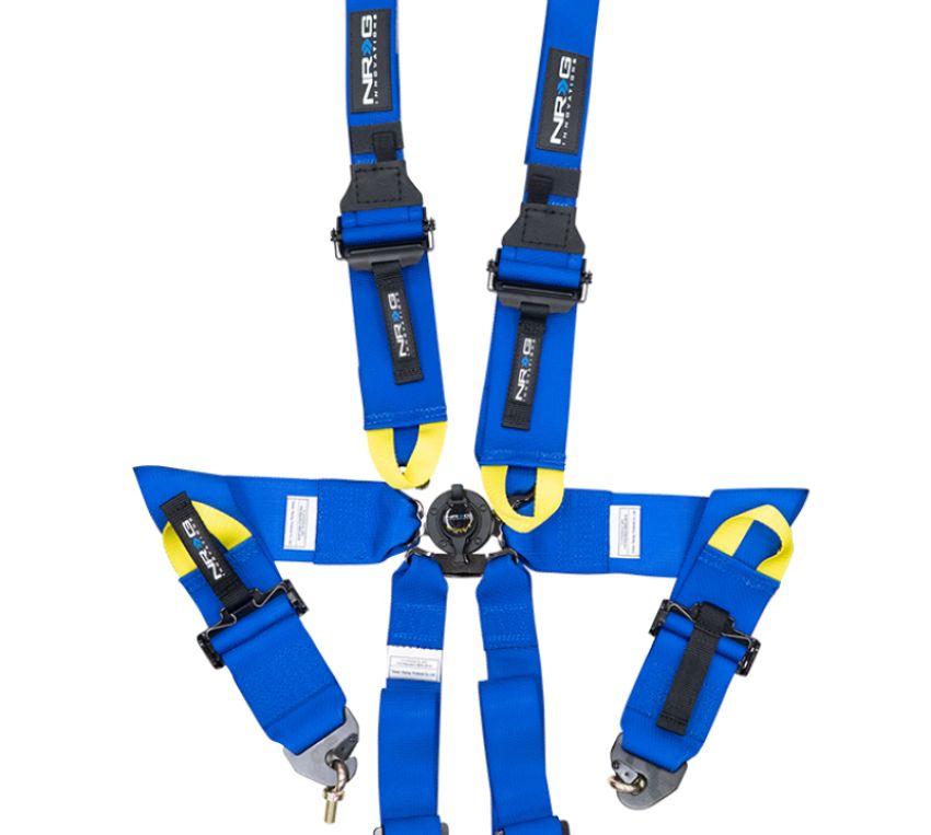 NRG SBH-HRS6PCBL FIA 6pt 2in. Shoulder Belt for HANS Device/ Rotary Cam Lock Buckle/ 3in. Waist Belt - Blue