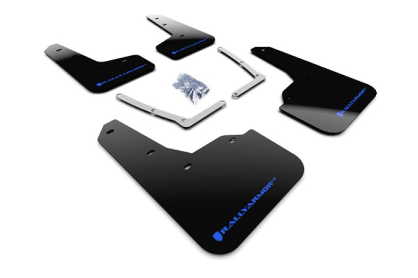 Rally Armor MF50-UR-BLK/BL Black Mud Flap/Blue Logo