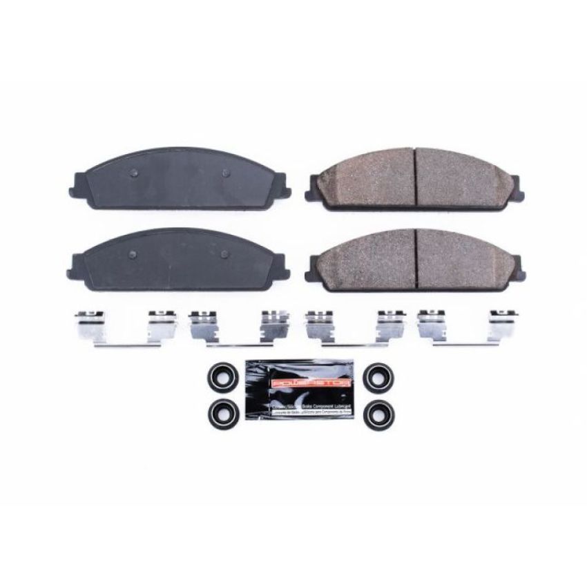 PowerStop Z23-1070 PowerStop - Z23 Daily Driver Carbon-Fiber Ceramic Brake Pads with Hardware Kit