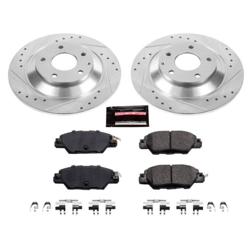 PowerStop K7516 Z23 Daily Driver Carbon-Fiber Ceramic Brake Pad and Drilled & Slotted Rotor Kit