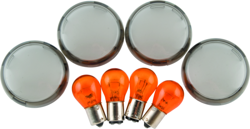 Bikers Choice 482543 00-10 FXST FXD Smoked Turn Signal Lens & Amber Bulb Kit Replaces H-D 69304-02