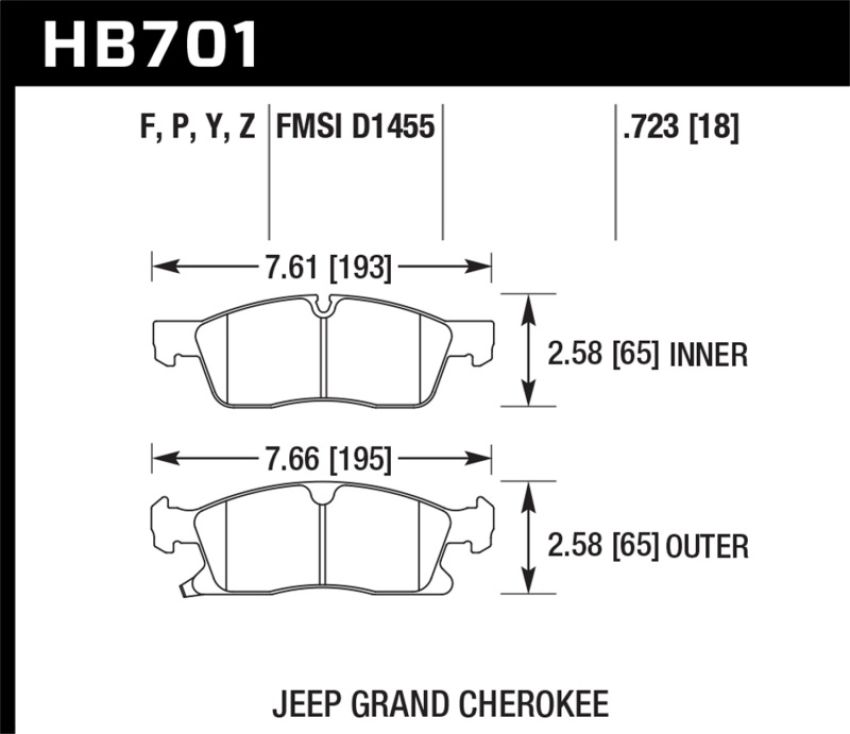 Hawk Performance HB701B.723 HPS 5.0 Disc Brake Pad