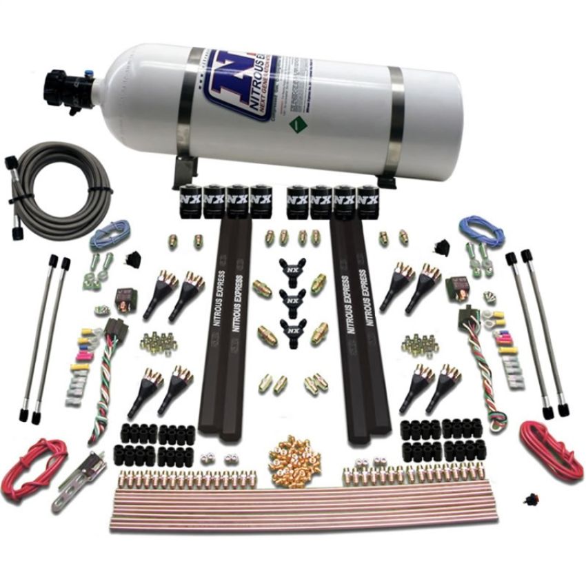 Nitrous Express 90009-15 SX2 DUAL STAGE 8 SOLENOID /GASOLINE 200-1200HP WITH 15LB BOTTLE