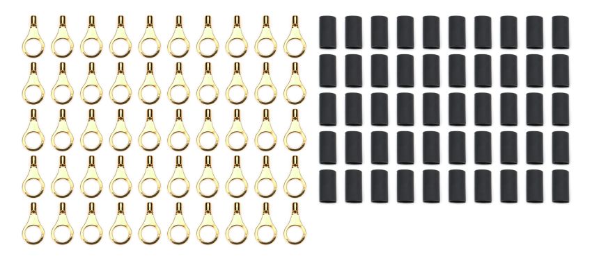 QUICKCAR RACING PRODUCTS QRP57-461-50 Ring Terminal 5/16in 18- 22 Ga w/Heat Shrink 50pk