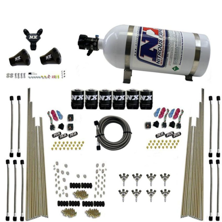 Nitrous Express 80020-10 8-CYL TRIPLE-D DRY DIRECT PORT, 3 STAGE DRY, 6 SOLENOIDS, W/ 10LB BOTTLE