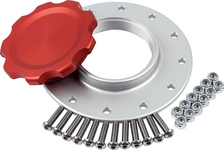 ALLSTAR PERFORMANCE ALL40133 Fuel Cell Cap and Bung RCI/JAZ 12-bolt Red