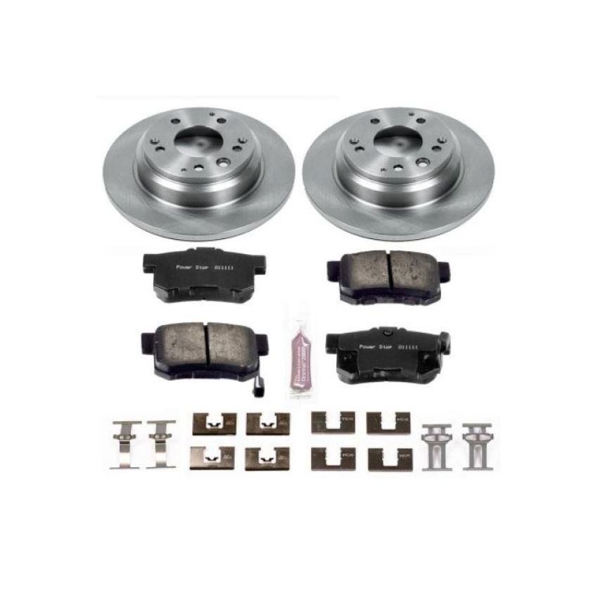 PowerStop KOE3154 OE Stock Replacement Low-Dust Ceramic Brake Pad and Rotor Kit