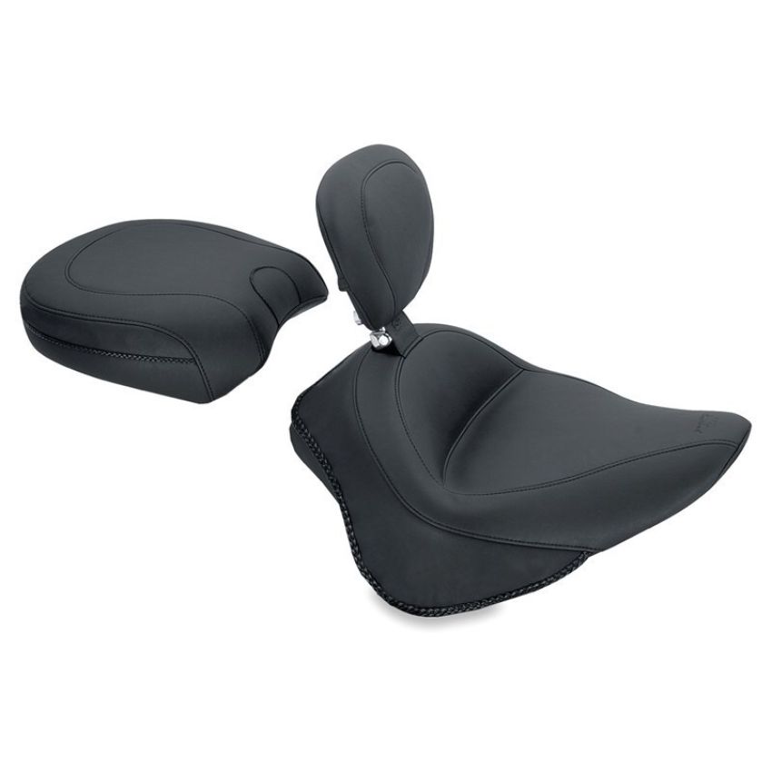 Mustang Motorcycle 79743 Mustang 11-13 Harley Blackline,12-17 Slim/Slim S Wide Vint Touring Recessed Passenger Seat - Black