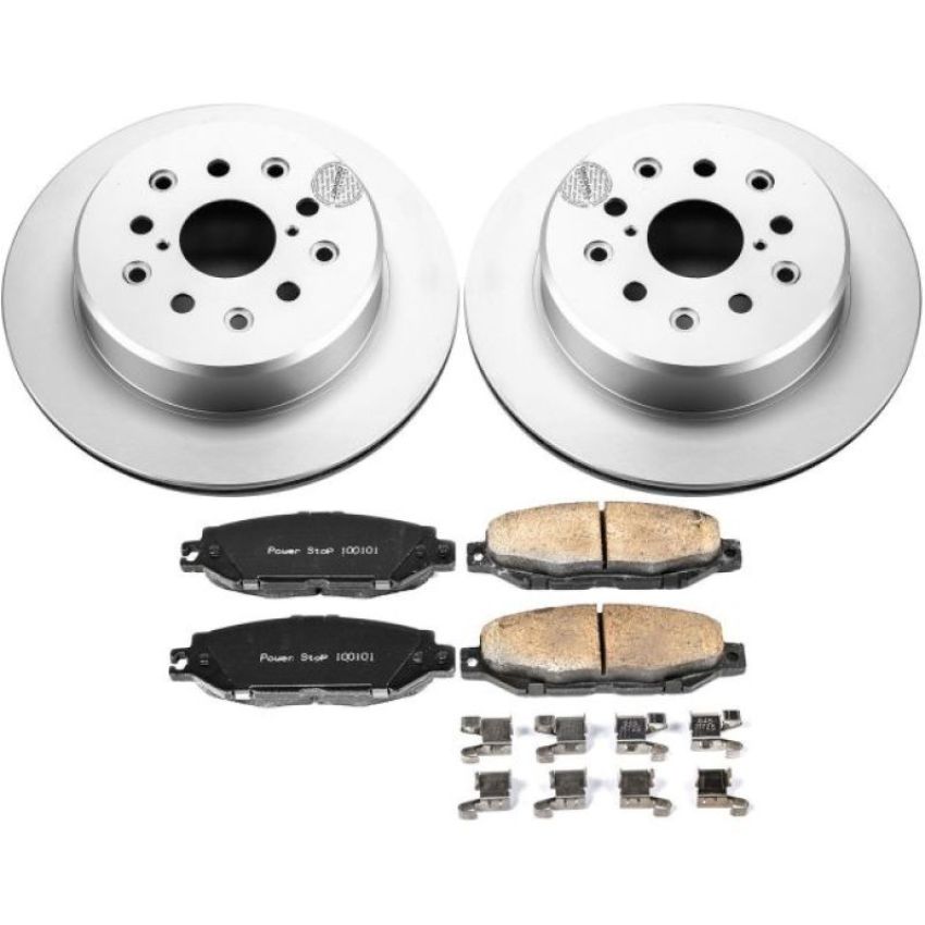 PowerStop CRK3134 Genuine Geomet Coated Rotor and Low-Dust Ceramic Brake Pad Kit