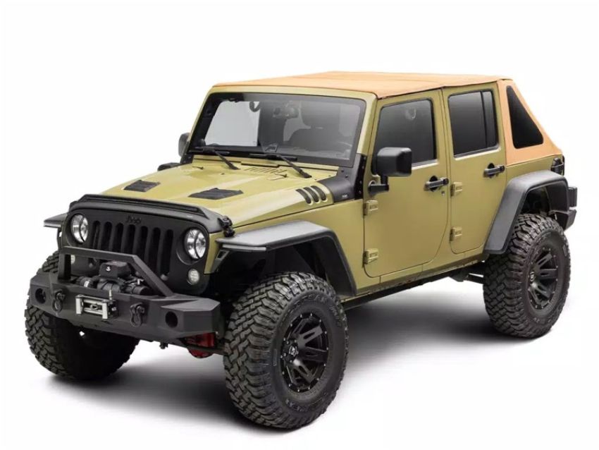 Rugged Ridge 13861.33 07-18 Jeep Wrangler JKU 4dr Voyager Fastback Frameless Soft Top - Tan