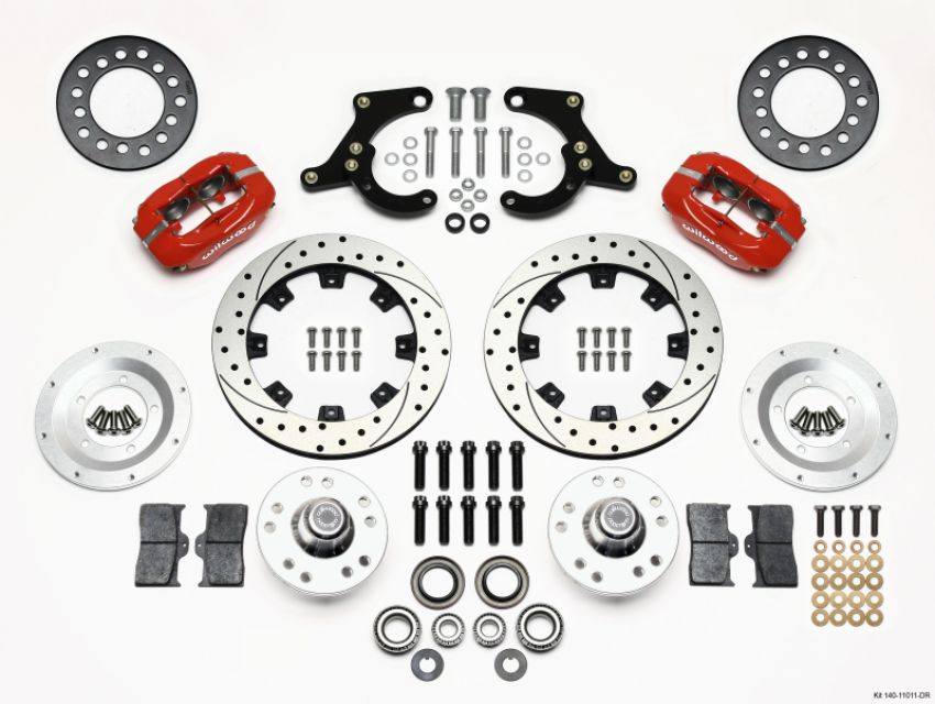 Wilwood 140-11011-DR Forged Dynalite Front Kit 11.75in Drilled Red 59-64 Chevy Impala / 63-64 Corvette