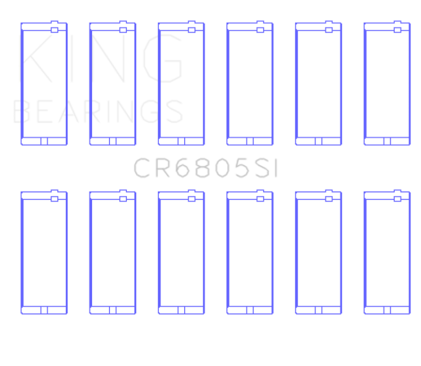 King Engine Bearings CR6805SI King Jeep 232ci 3.8L / Jeep 258ci 4.2L Connecting Rod Bearing Set