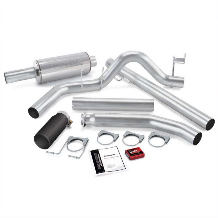 Banks Power 49362-B 02 Dodge 5.9L Ext Cab Git-Kit - SS Single Exhaust w/ Black Tip