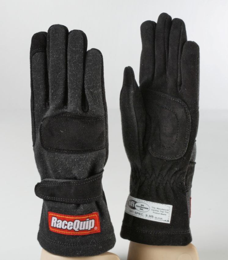 Racequip 355003 Black 2-Layer SFI-5 Glove - Medium