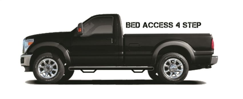 N-Fab F8084RC-4 Nerf Step 80-96 Ford F-250 80-92 F-150 Regular Cab 8ft Bed - Gloss Black - Bed Access - 3in