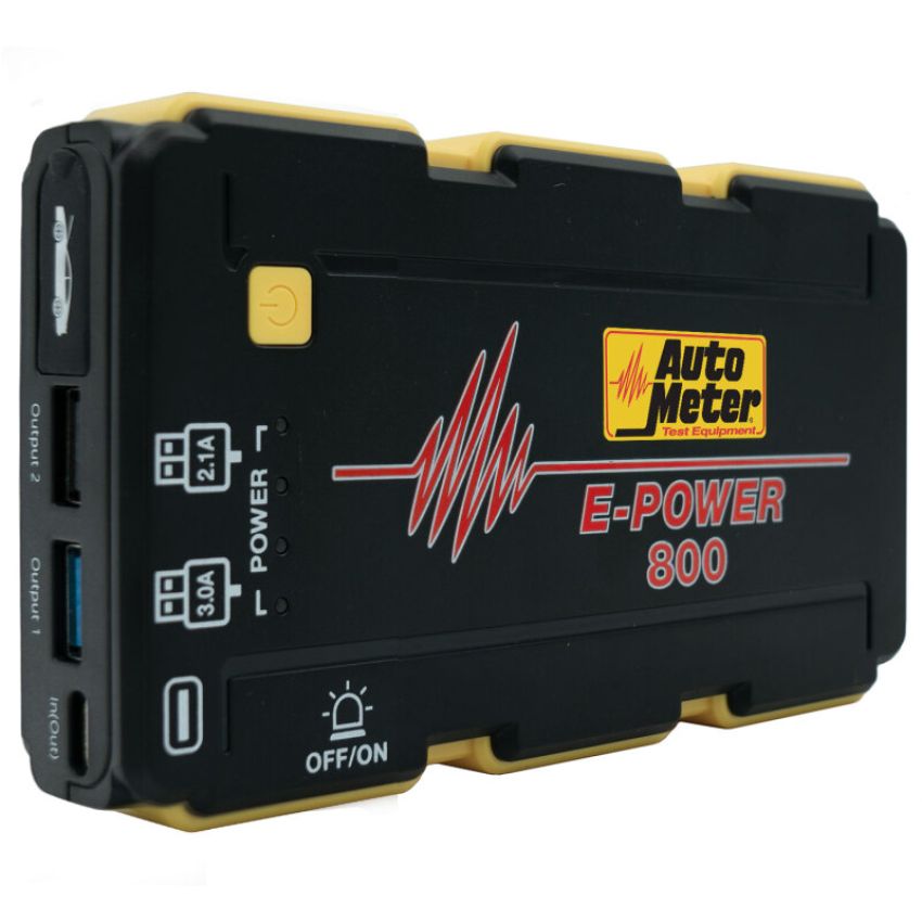AutoMeter EP-800 JUMP STARTER, EMERGENCY BATTERY PACK, 12V, 800A PEAK, 1800 mAh