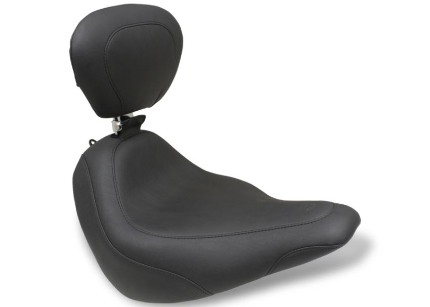 Mustang Motorcycle 79029 Mustang 18-21 Harley Softail Slim Wide Tripper Solo Seat w/Driver Backrest - Black