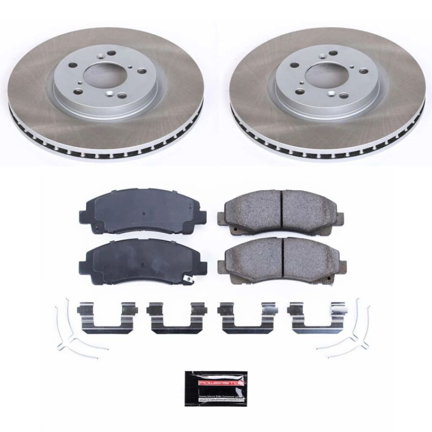 PowerStop SC5939 Semi-Coated Rotor and Low-Dust Ceramic Brake Pad Kit