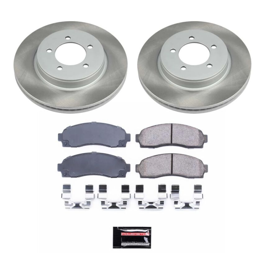 PowerStop SC1931 Semi-Coated Rotor and Low-Dust Ceramic Brake Pad Kit