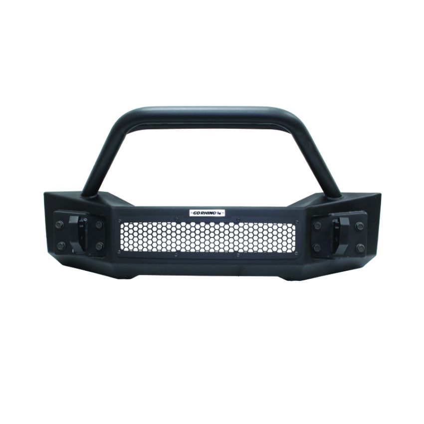 Go Rhino 331101T 07-20 Jeep Wrangler JL/JLU/JK/JKU/Gladiator JT Rockline Front Stubby Bumper w/ Overrider