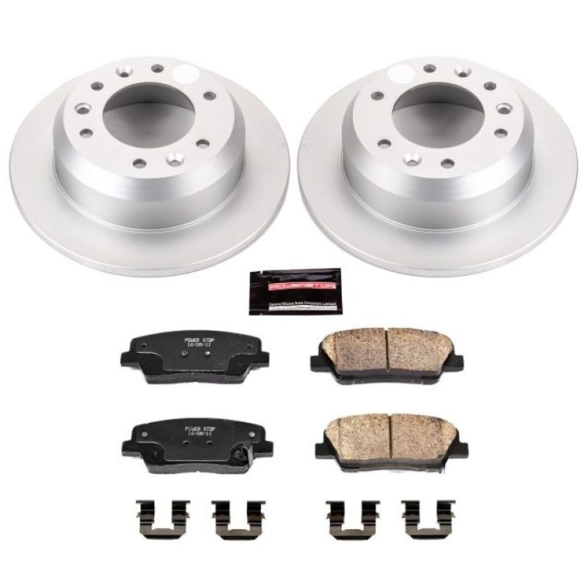 PowerStop CRK5906 Genuine Geomet Coated Rotor and Low-Dust Ceramic Brake Pad Kit