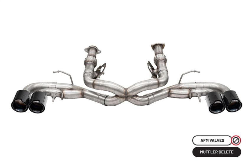 CORSA Performance 21104CFBLK Corsa 2020-2024 Chevrolet Corvette C8 RWD 3in Track Cat-Back Delete Exhaust w/4.5in CF Black PVDTips