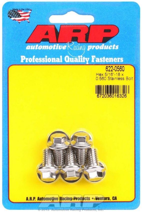 ARP ARP622-0560 S/S Bolt Kit - 6pt. (5) 5/16-18 x .560