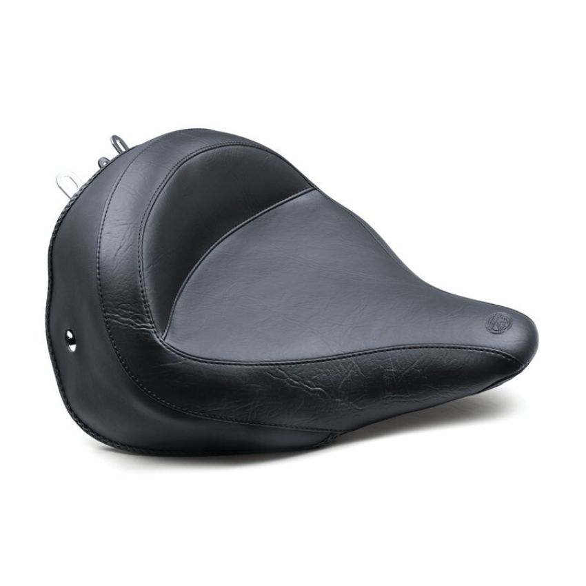 Mustang Motorcycle 76232 Mustang 05-17 Harley Deluxe (With Standard Rack) Harley Wide Touring Solo Seat - Black