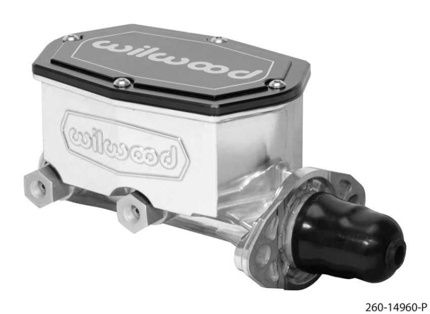 Wilwood 260-14960-P Compact Tandem Master Cylinder - 1.12in Bore - w/Pushrod (Ball Burnished)
