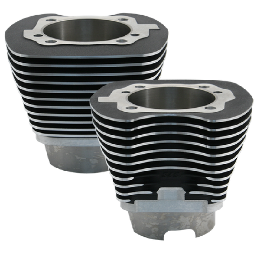 S&S Cycle 910-0264 99-06 BT 4-1/8in Bore Cylinder Set - Wrinkle Black
