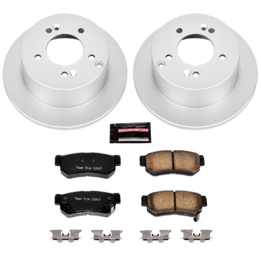 PowerStop CRK5214 Genuine Geomet Coated Rotor and Low-Dust Ceramic Brake Pad Kit