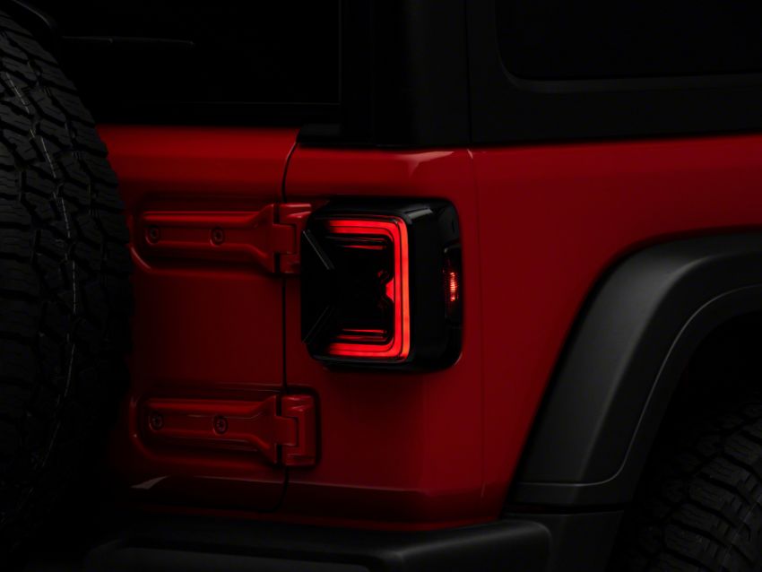 Raxiom J142664-JL 18-23 Jeep Wrangler JL Axial Series LED Tail Lights- Blk Housing (Smoked Lens)