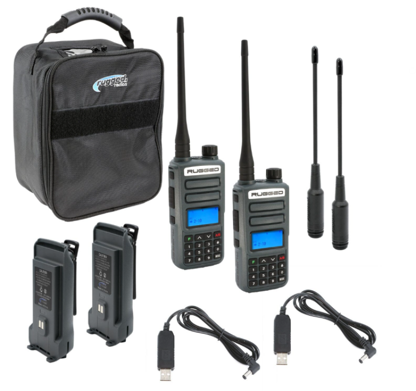 Rugged Radios RUGGED-ADVENTURE-PACK ADVENTURE PACK - GMR2 PLUS - GMRS / FRS Two Way Handheld Radios with Accessories