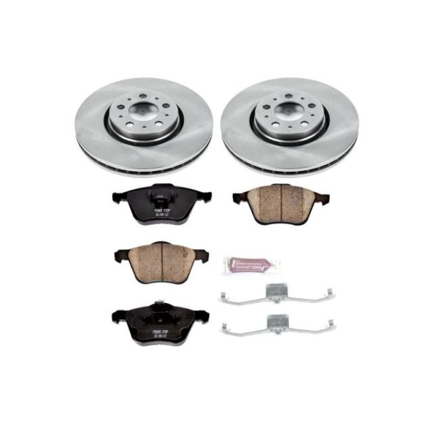 PowerStop KOE3063 OE Stock Replacement Low-Dust Ceramic Brake Pad and Rotor Kit