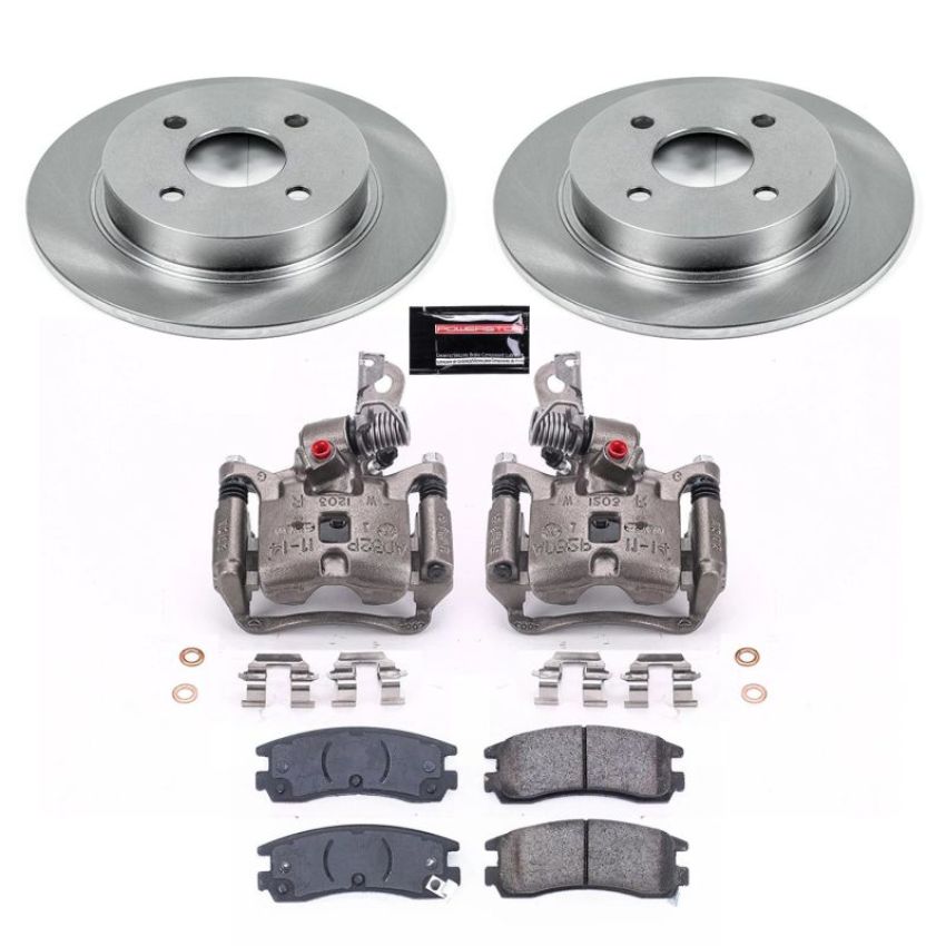 PowerStop KCOE7752 OE Stock Replacement Low-Dust Ceramic Brake Pad, Rotor and Caliper Kit