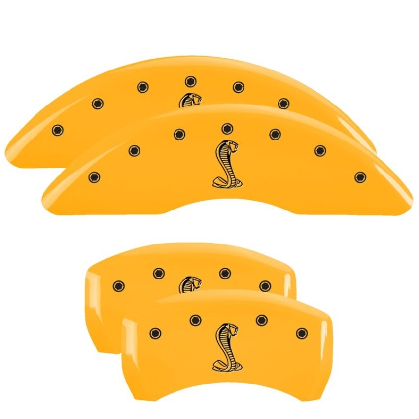 MGP 4 Caliper Covers Engraved Front & Rear Tiffany Snake Yellow finish black ch