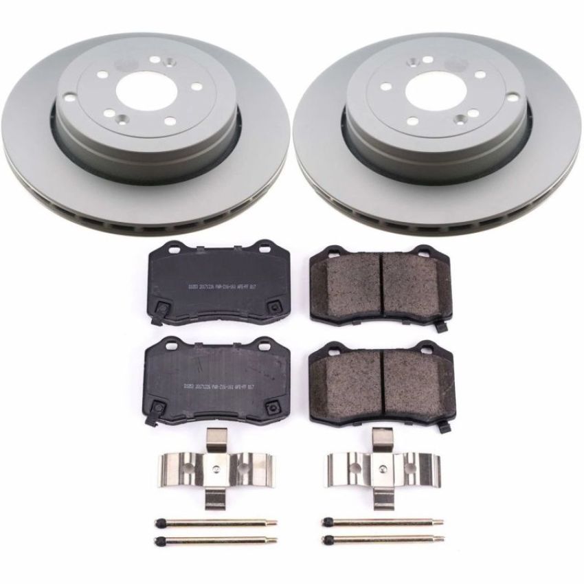 PowerStop CRK6165 Genuine Geomet Coated Rotor and Low-Dust Ceramic Brake Pad Kit