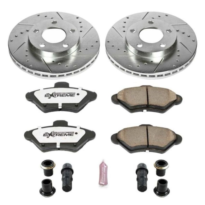 PowerStop K1299-26 Z26 Street Performance Ceramic Brake Pad and Drilled & Slotted Rotor Kit